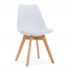 Cadeira TORRE 4P ( SU ), madeira, polipropileno e coxím branco