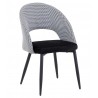 Cadeira CLEO, metal, tecido houndstooth com tecido preto