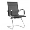 ODESA fixed office chair, chromed, black mesh