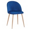 Cadeira VELVET NEW, base de metal, tecido veludo azul 64