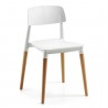 Cadeira CROSCAT (TS), madeira, polipropileno branco