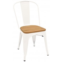 TOL chair, steel, wood, white