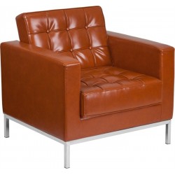 FLOR armchair, cognac brown...