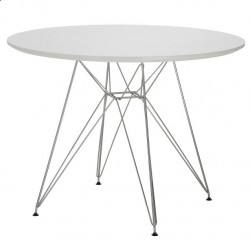 TOWER table, chromed, white...