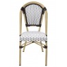 Cadeira PARIS, empilhável, aluminio, ratán branco e marrom