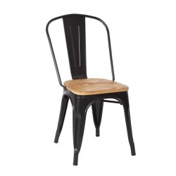 TOL chair, steel, wood, black