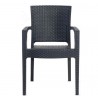 LIDO armchair, stackable, black polypropylene