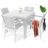 MIJAS table, white polypropylene, 90x90 cms
