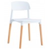 Cadeira CROSCAT (SU), madeira, polipropileno branco