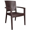 LIDO armchair, stackable, chocolate brown polypropylene