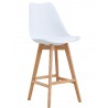 TORRE (SU) barstool, wood, polypropylene and cushion in white color