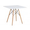 TOWER table, wooden base, white table top, 80 x 80 cms