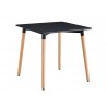 NURY table, wood, black lacquered table top, 80x80 cms