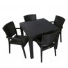 MIJAS table, black polypropylene, 90x90 cms