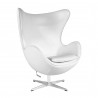 EG (TE) armchair, fiberglass, tilting, upholstered in white synthetic leather