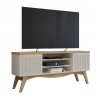 Mueble TV LIZ, blanco roto y cedro, 160 cms.