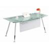 ACRE office table, white tempered glass, 180x85 cms