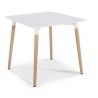 NURY (SU) table, wood, white lacquered top, 80 x 80 cms