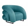 KARLOVY armchair, upholstered in turquoise velvet