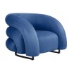 KARLOVY armchair, upholstered in blue velvet