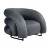 KARLOVY armchair, upholstered in grey velvet