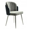 Cadeira DRESDE, cromada, tecido de chenilla azul e cinza claro