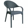 TORREMOLINOS armchair, stackable, bluish grey polypropylene