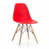 Cadeira TOWER PP (SU), madeira, polipropileno vermelho