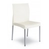 Cadeira SANDRA, empilhável, alumínio, polipropileno branco