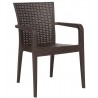 JAZMIN armchair, stackable, chocolate brown polypropylene