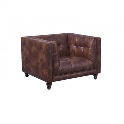 LEWIS armchair, old leather...