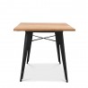 TOL table, steel, black, wood, 80x80 cms