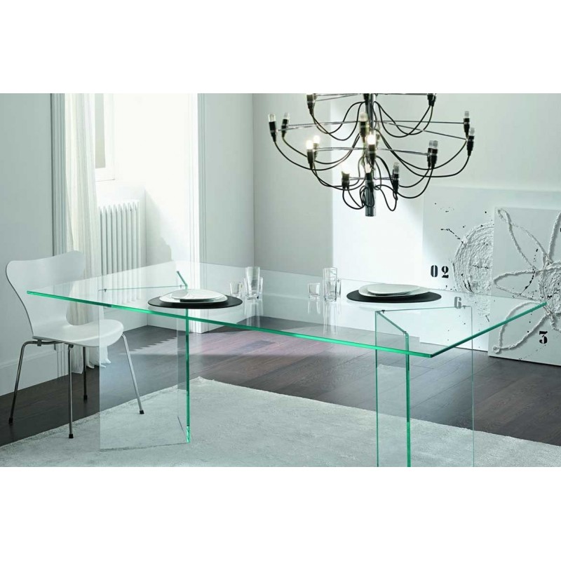 MESA COMEDOR LAINEY NEW CRISTAL TRANSPARENTE 140X80 CMS