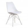 Cadeira TORRE NEW, metal, branca, coxim branco