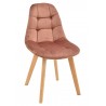 Cadeira LORENA, madeira, tecido velvet rosa
